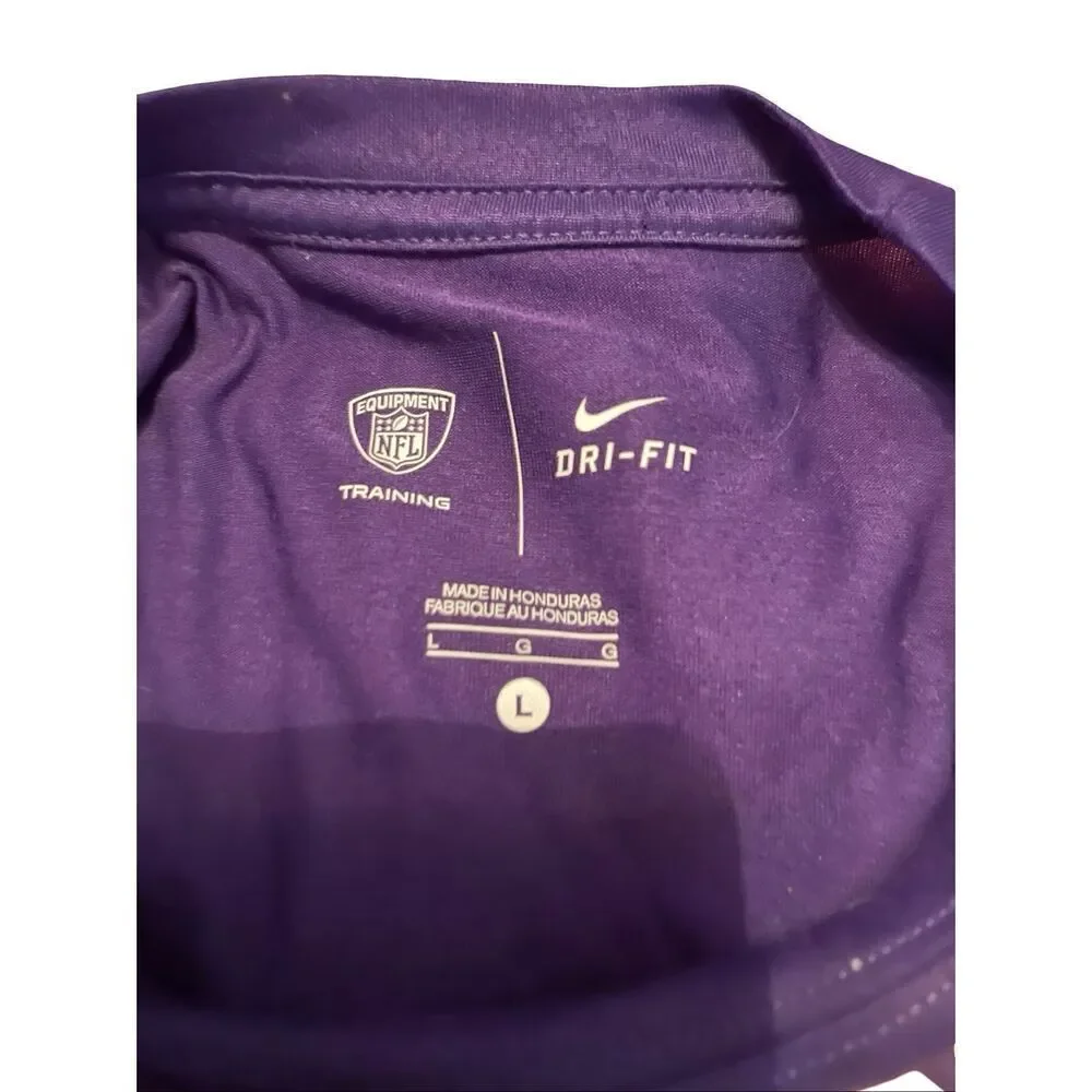 Nike Purple Dri-Fit NFL Minnesota Vikings Short Sleeve Training T-Shirt Large